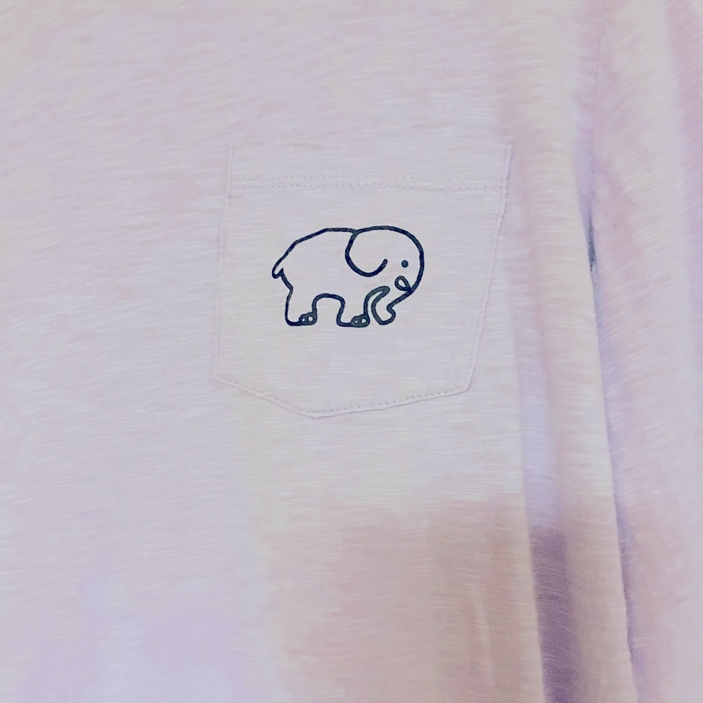 Ivory Ella Shirt hood long sleeve purple pull over top size M tie dye elephant - Picture 5 of 5